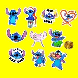 3/$20 Brand New 10x Disney Stitch Waterproof Stickers #4